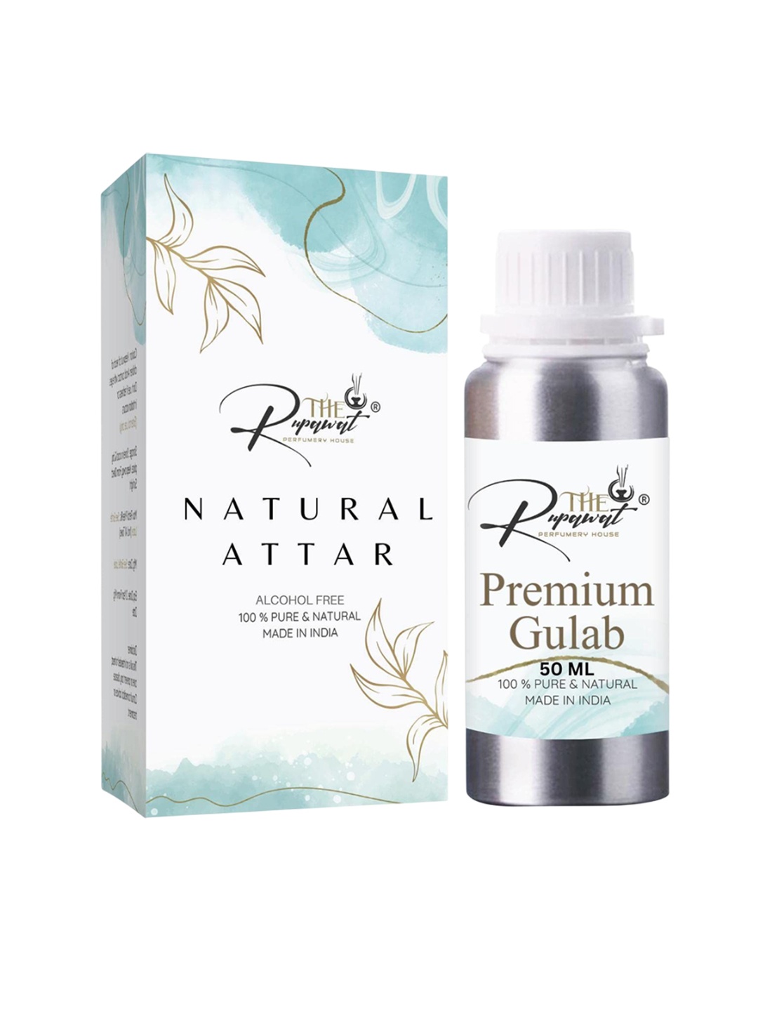 

THE RUPAWAT Perfumery House Premium Gulab Natural Alcohol Free Attar 50 ml, Transparent