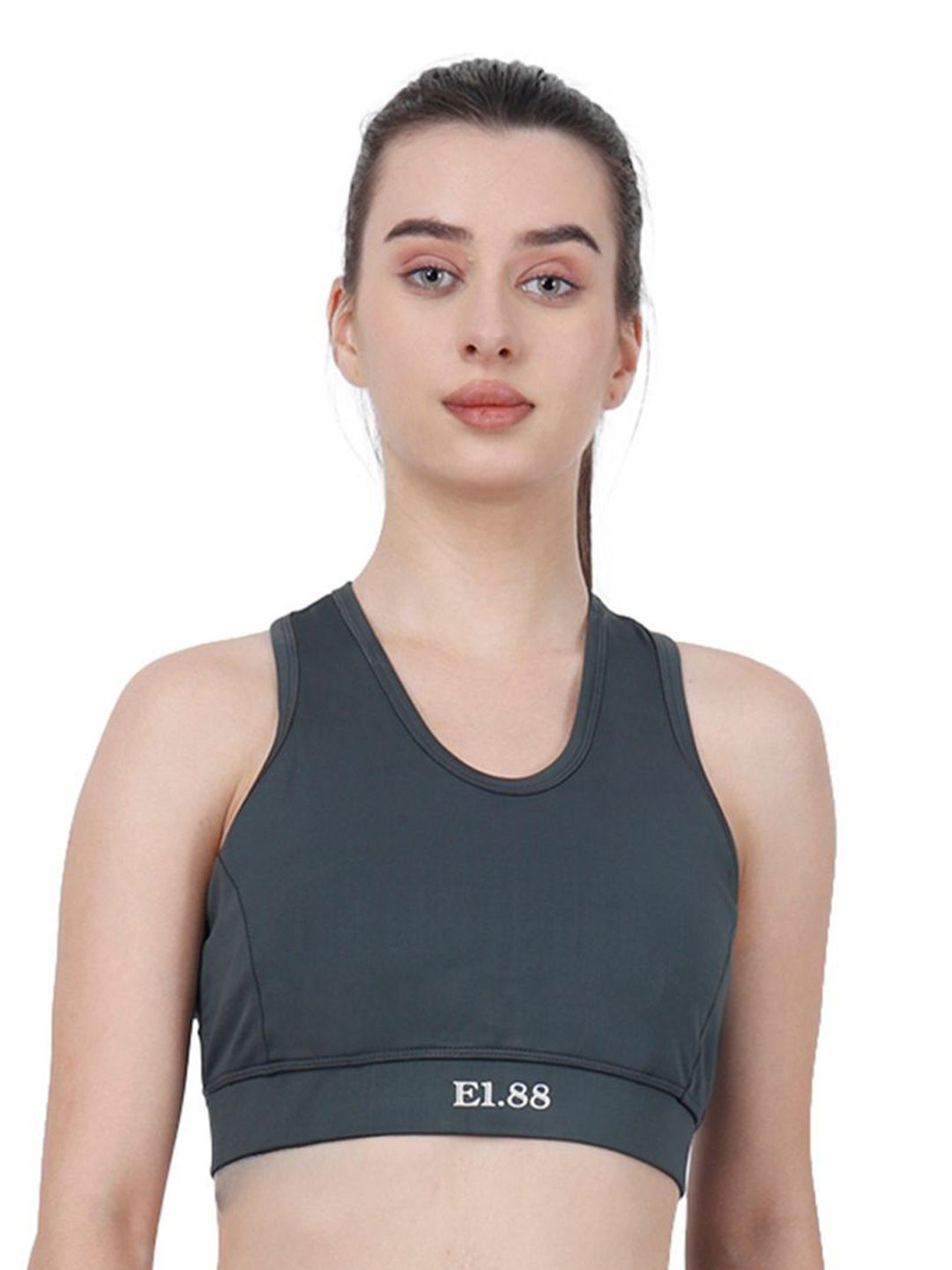 

E1.88 Women Full Coverage Lightly Padded and Non-Wired Workout Bra, Olive