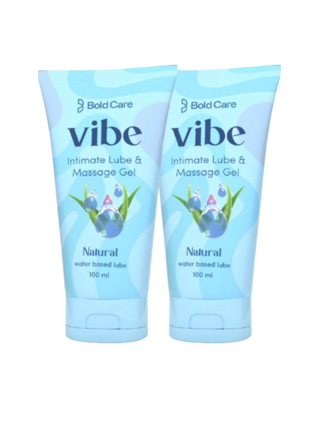 

Bold Care Set Of 2 Vibe Natural Lubricants- 100 ml Each, Turquoise blue
