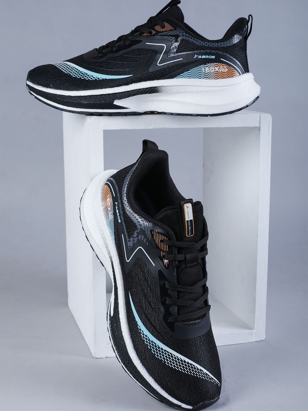 

ABROS Men Astro Mesh Running Shoes, Black