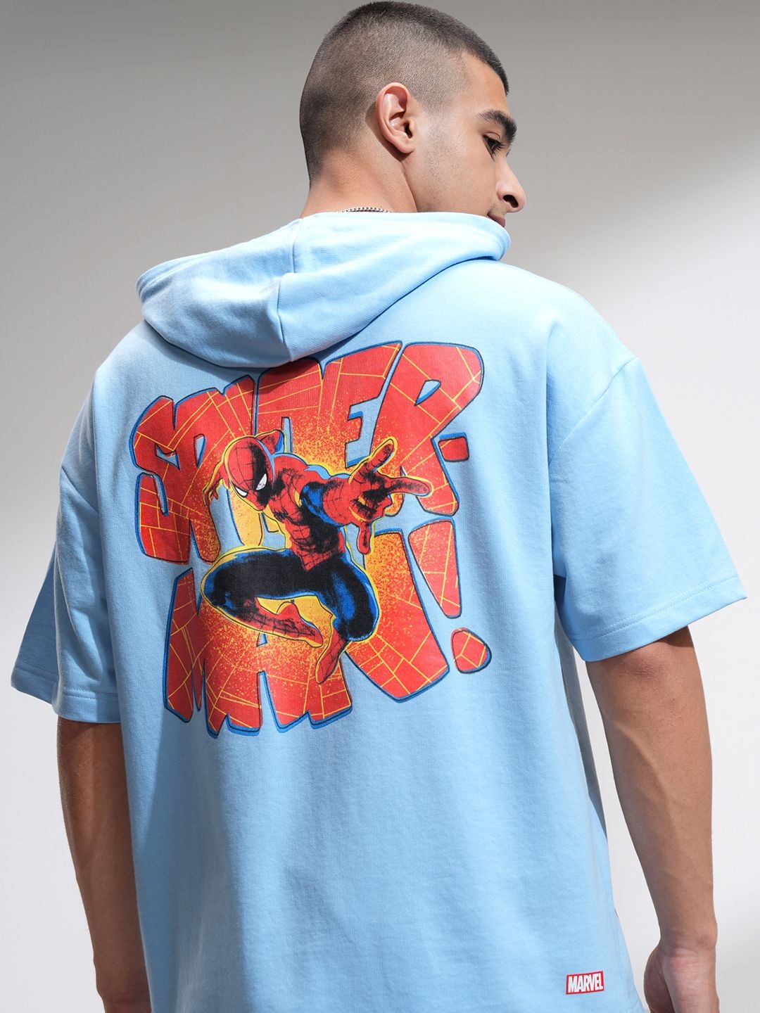

HIGHLANDER Superman Men Oversized Drop Shoulder Hoody Sweatshirt, Blue