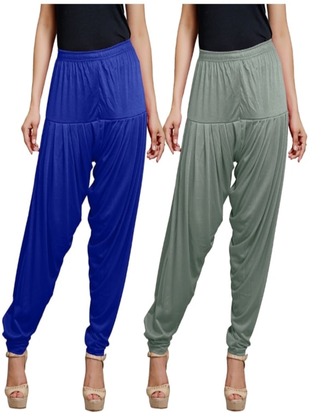 

AFRA GARMENTS Women Pack Of 2 Mid Rise Loose Fit Patiala, Grey