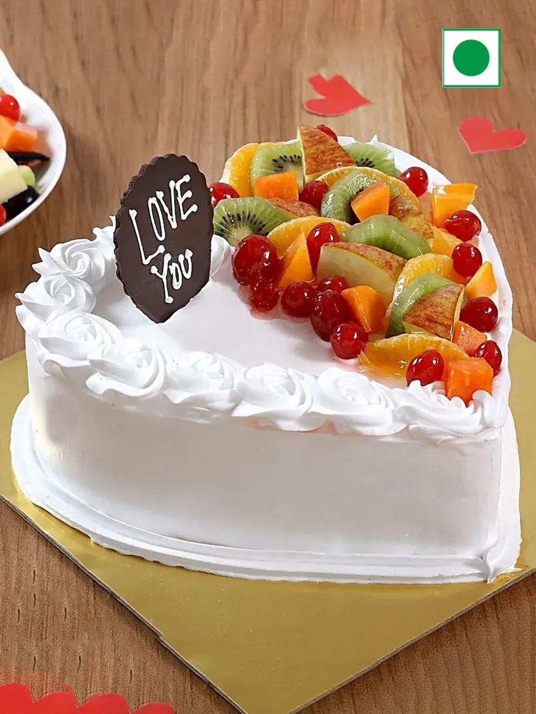 

fnp Vanilla Flavor Eggless Heart Cake-500g, White