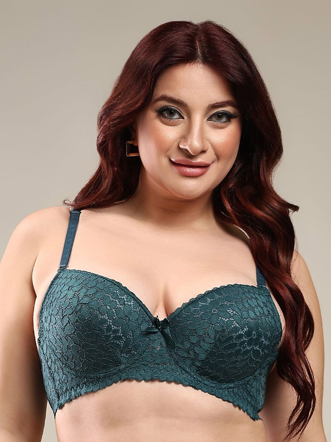 

BRACHY Women Full Coverage Underwired Heavily Padded Bra, Green