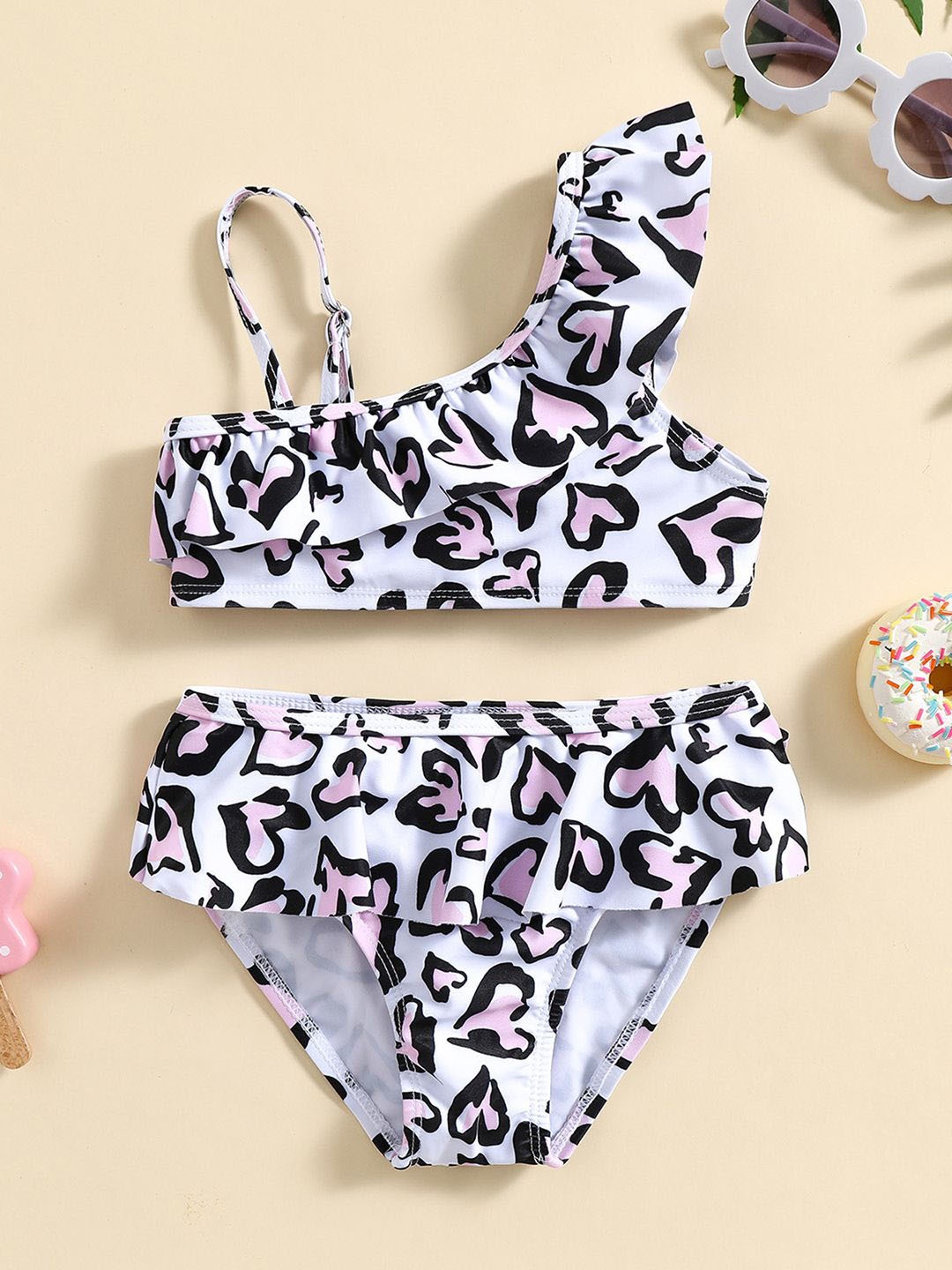 

YK Infant Girls Printed Top & Briefs Swim Set, White