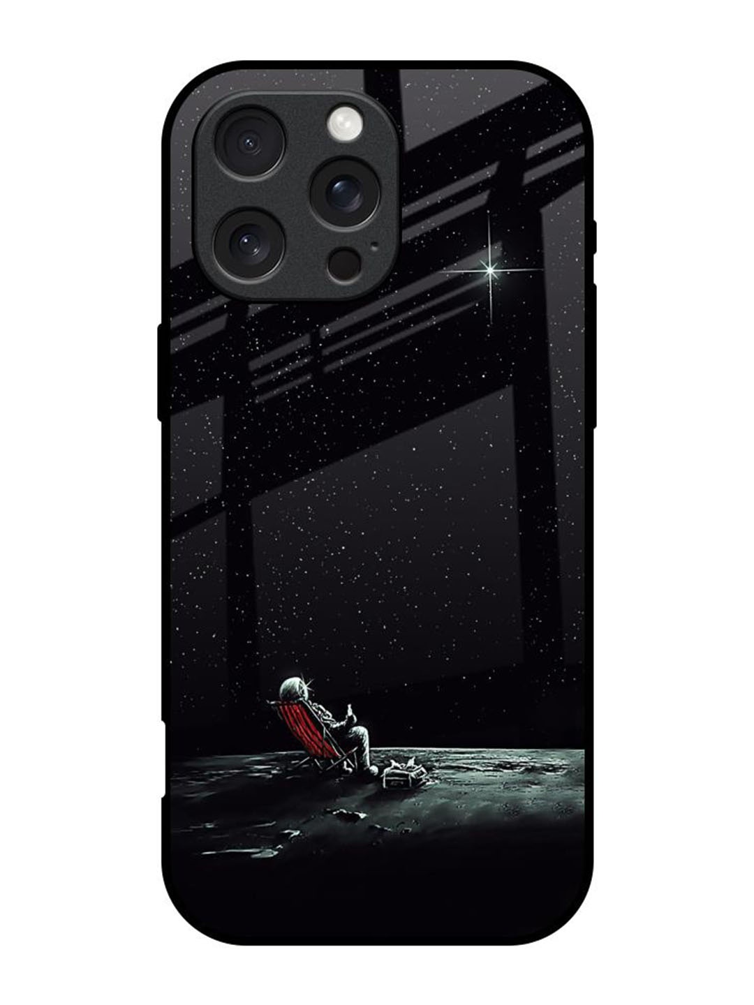 

QRIOH Quirky Printed iPhone 16 Pro Back Case Mobile Accessories, Black