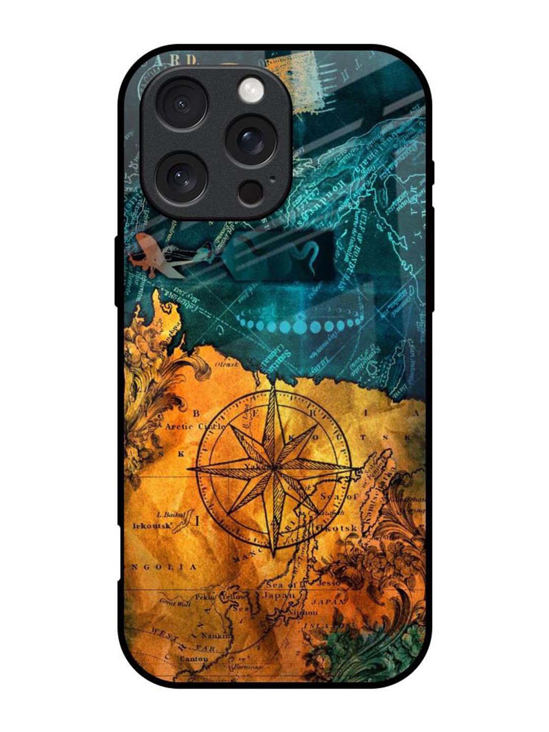 

QRIOH Typography Printed iPhone 16 Pro Back Case Mobile Accessories, Teal