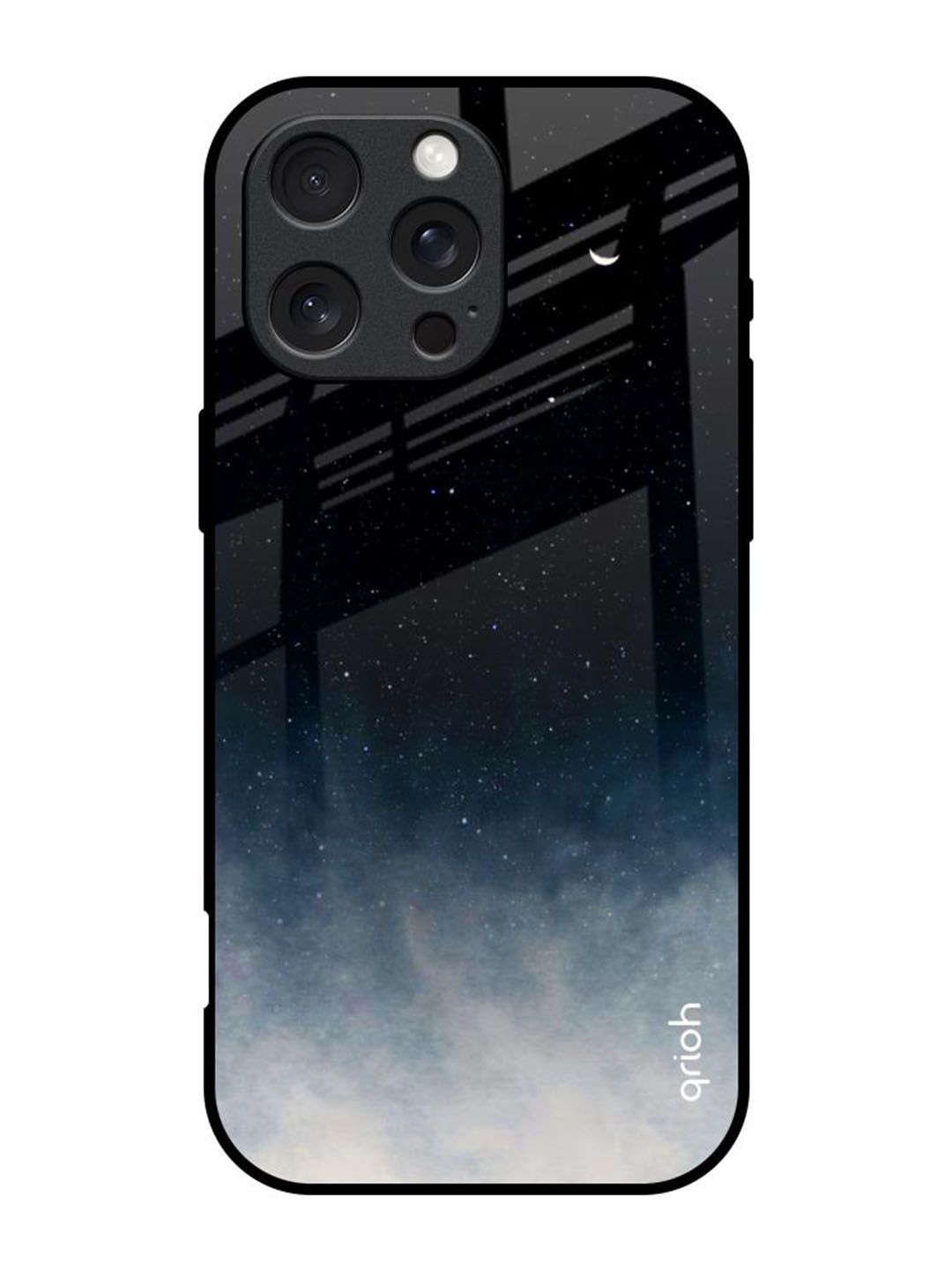 

QRIOH Quirky Printed iPhone 16 Pro Back Case Mobile Accessories, Black