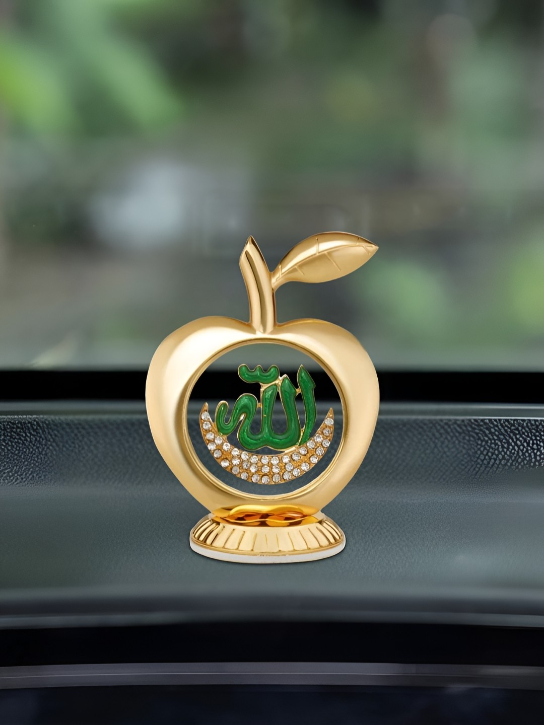 

INTERNATIONAL GIFT Allah Symbol in Apple Shape for Car Dashboard, Gold