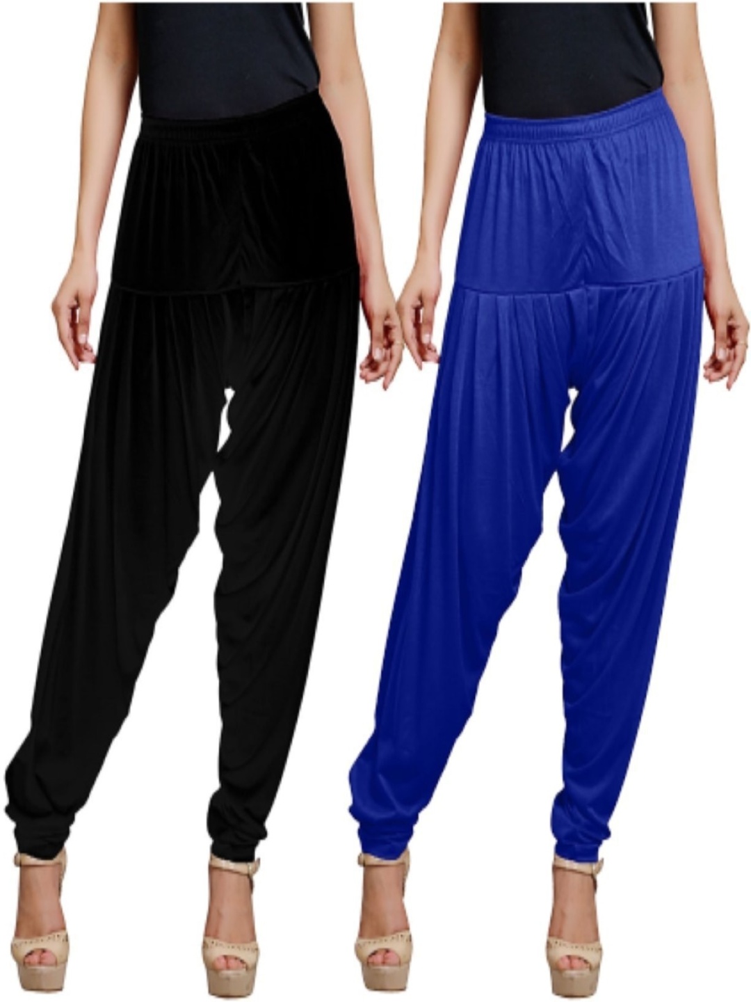 

AFRA GARMENTS Women Pack Of 2 Mid-Rise Loose-Fit Patiala, Blue