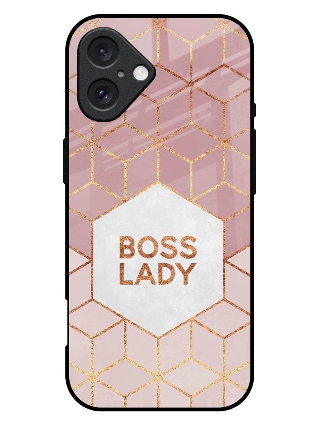 

QRIOH Boss Lady Printed iPhone 16 Plus Back Case, Pink