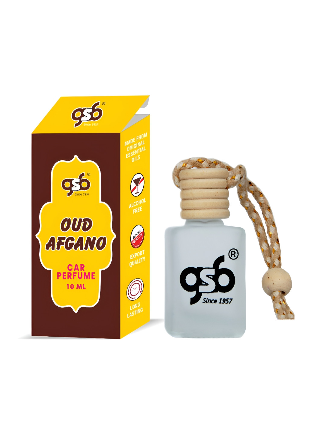 

GSB Oud Afgano Hanging Car Air Freshener, Transparent
