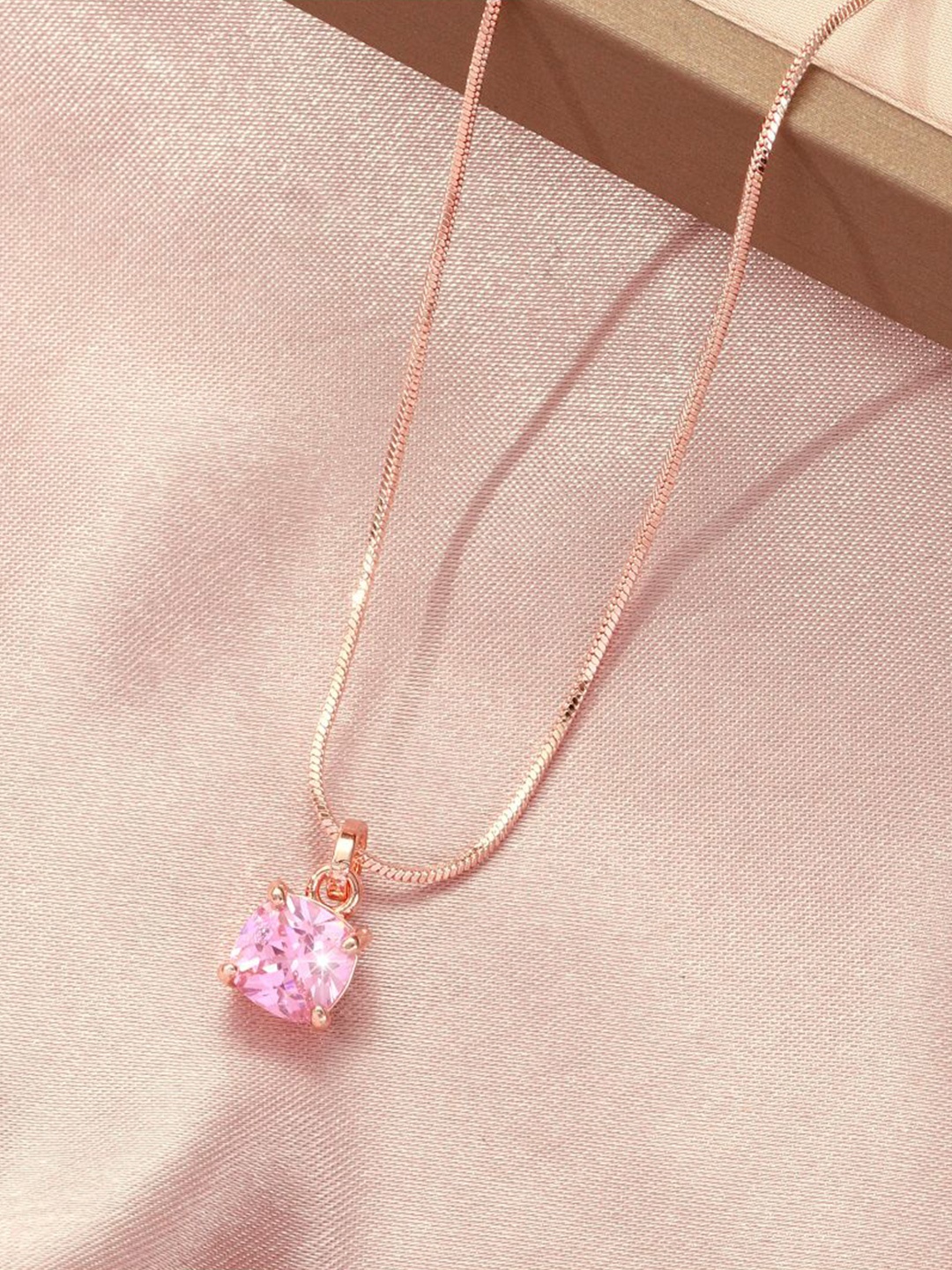 

SALTY Cupid's Gem Stone Studded Pendent & Chain Jewellery Accessories, Gold