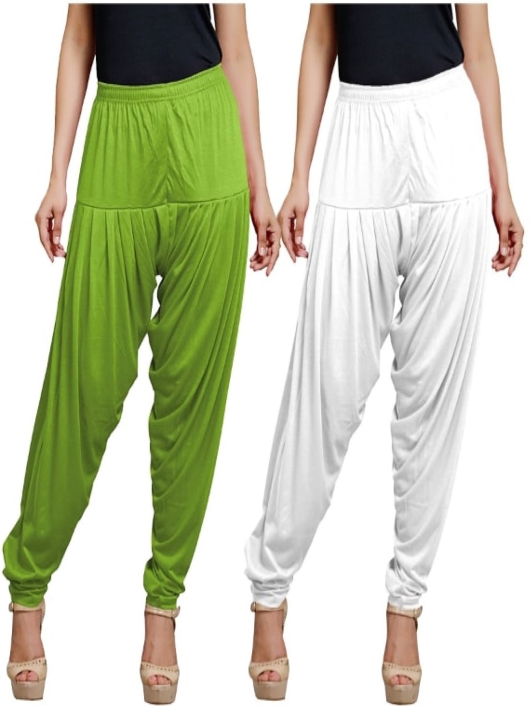 

AFRA GARMENTS Women Pack Of 2 Loose-Fit Patiala, Green
