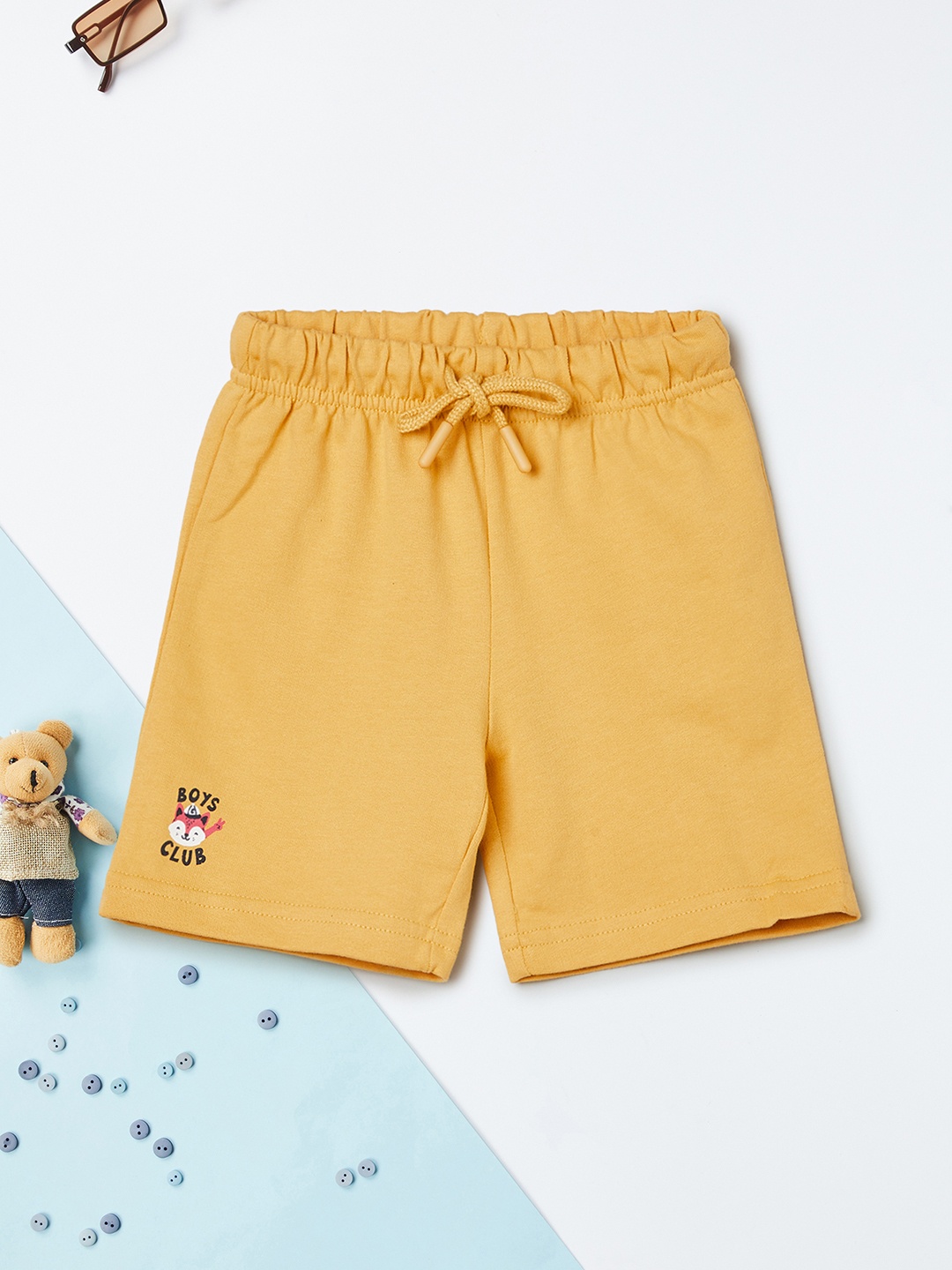 

max Boys Cotton Mid-Rise Shorts, Yellow