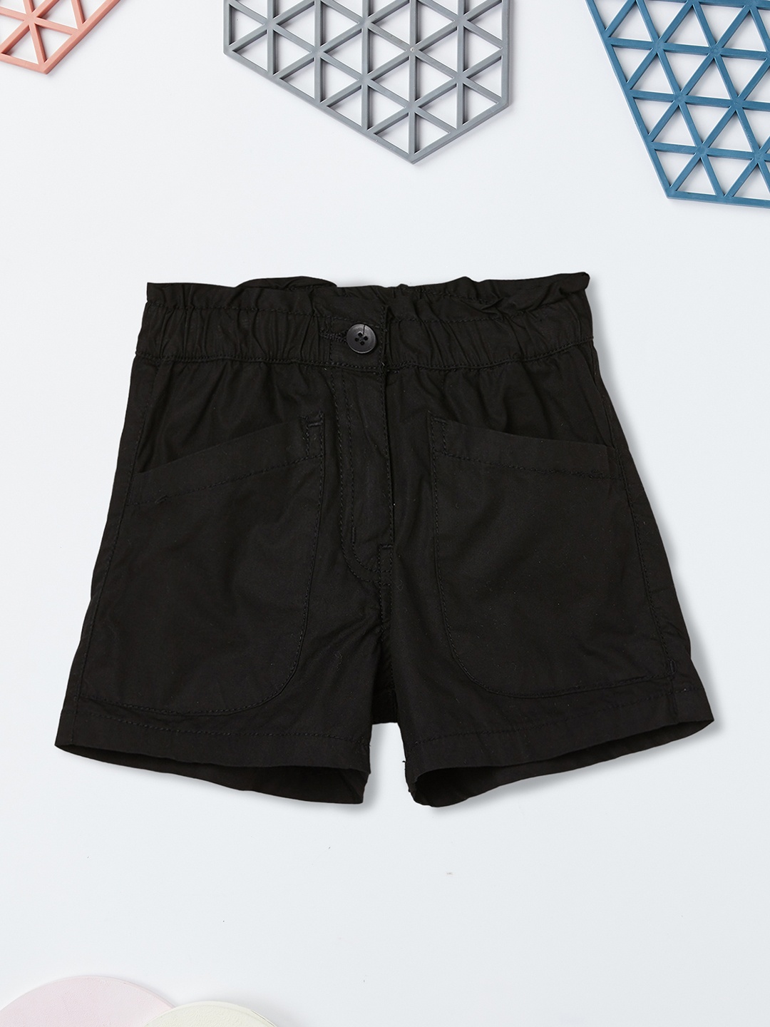 

max Girls Mid-Rise Regular Fit Shorts, Black