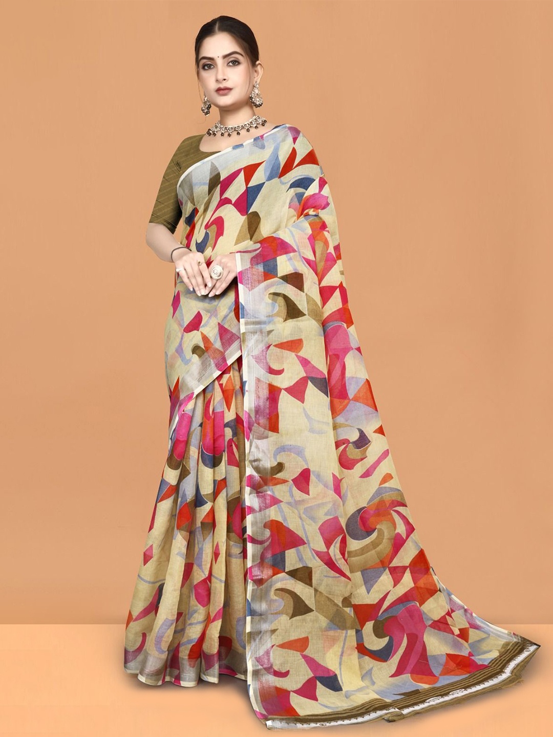 

Abhilasha Pure Cotton Maheshwari Saree, Yellow