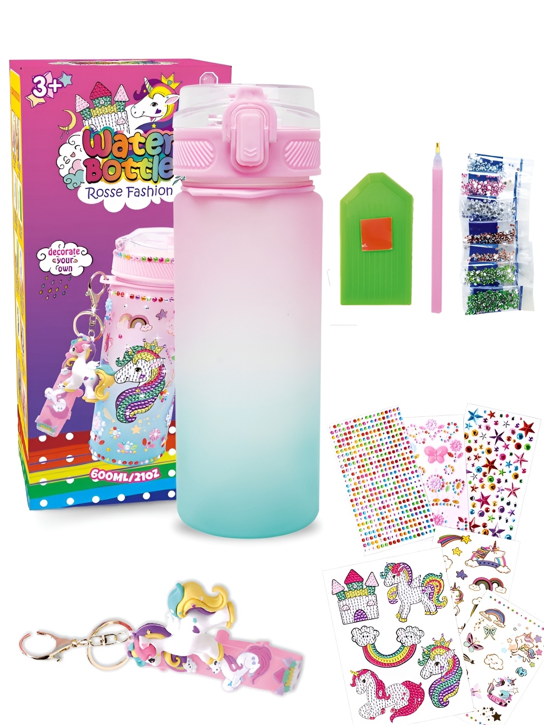 

Tinker Squad Pink & White Unicorn DIY Plastic Water Bottle 500ml