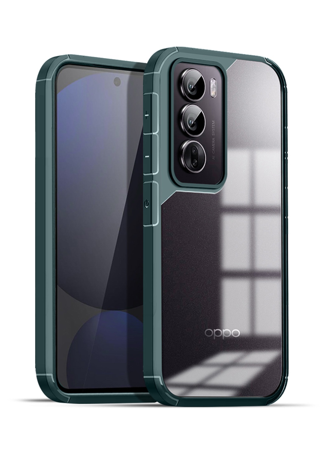 

Karwan Solid Oppo Reno 12 5G Shockproof Bumper Back Case, Green