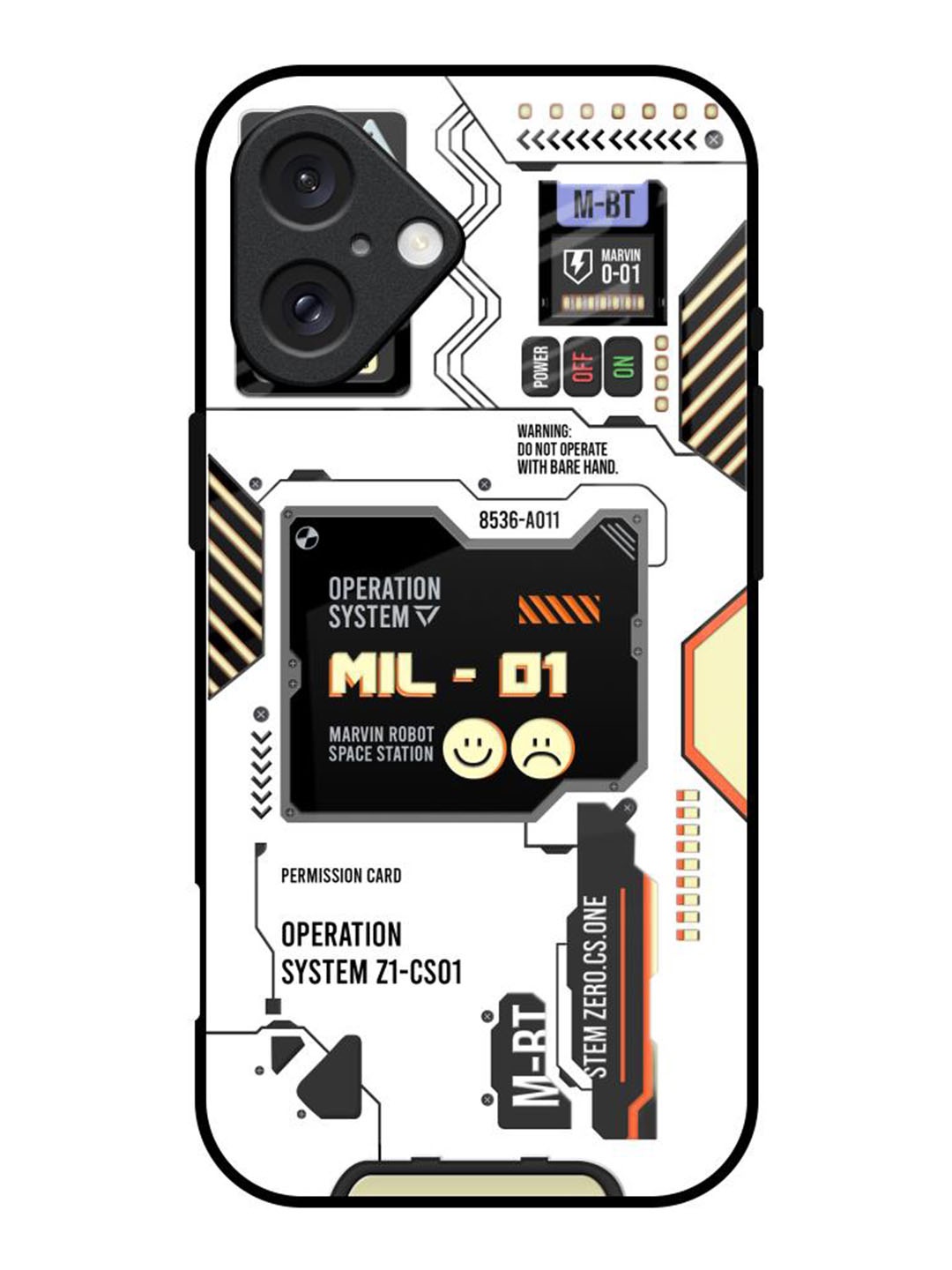 

QRIOH Tech Display Printed iPhone 16 Back Case, White