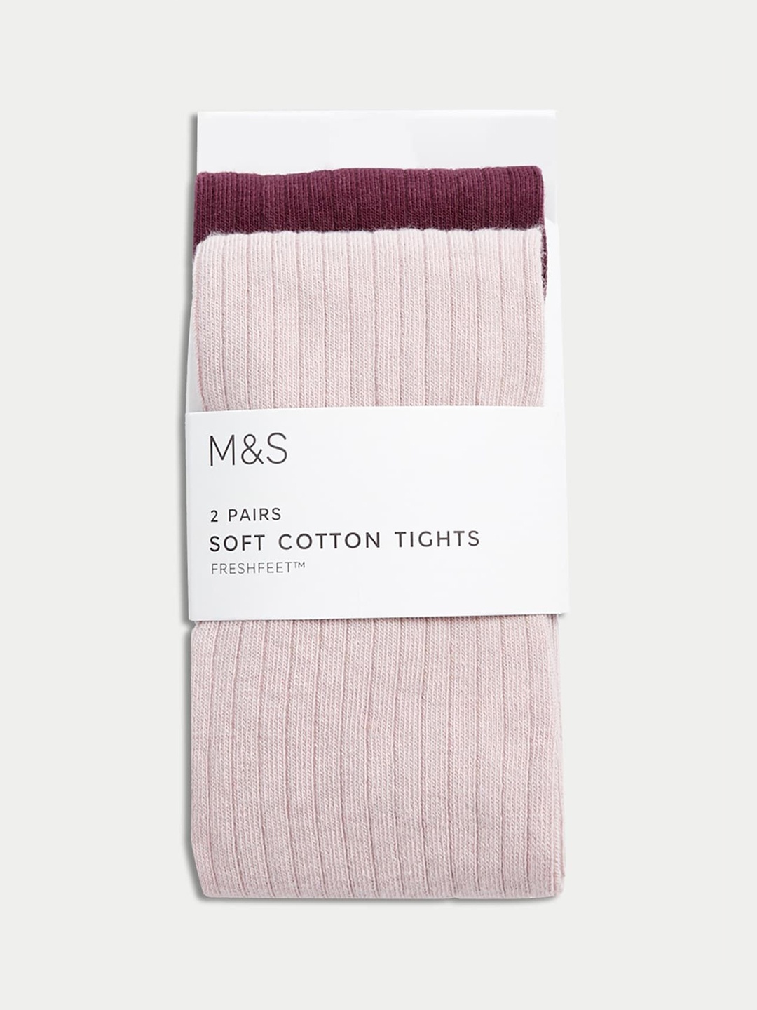 

Marks & Spencer Girls Pack Of 2 Ribbed Tights, Maroon