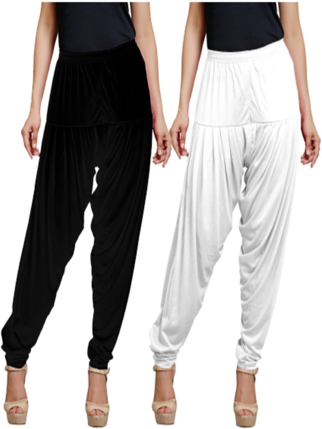 

AFRA GARMENTS Women Pack Of 2 Loose-Fit Patiala, Black