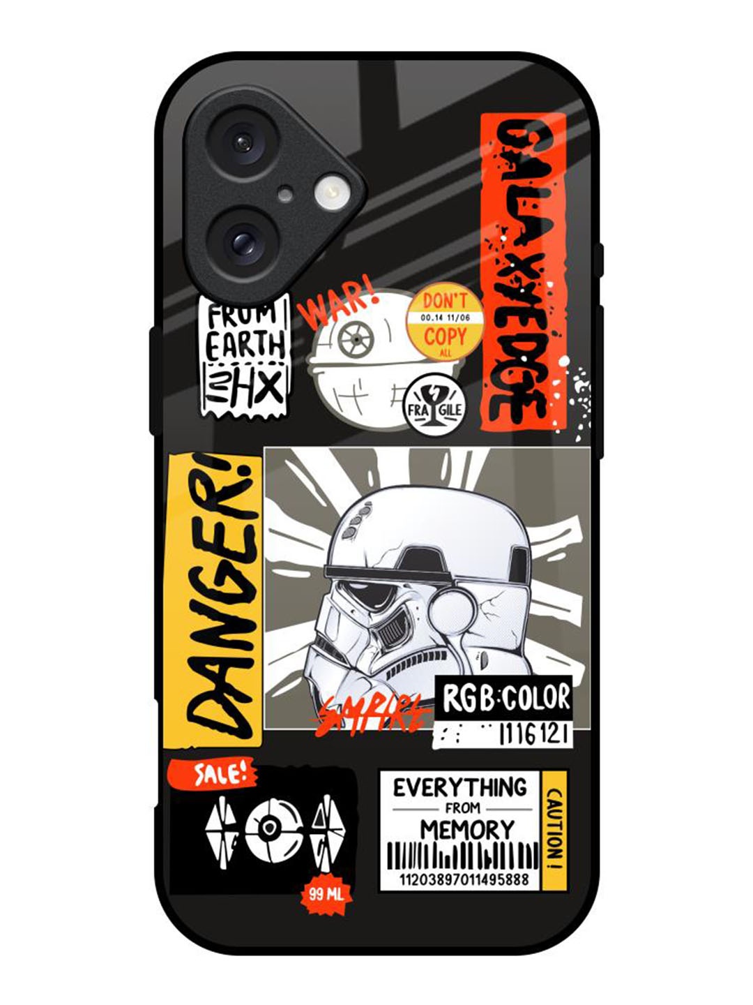 

QRIOH Galaxy Edge Printed iPhone 16 Back Case, Black