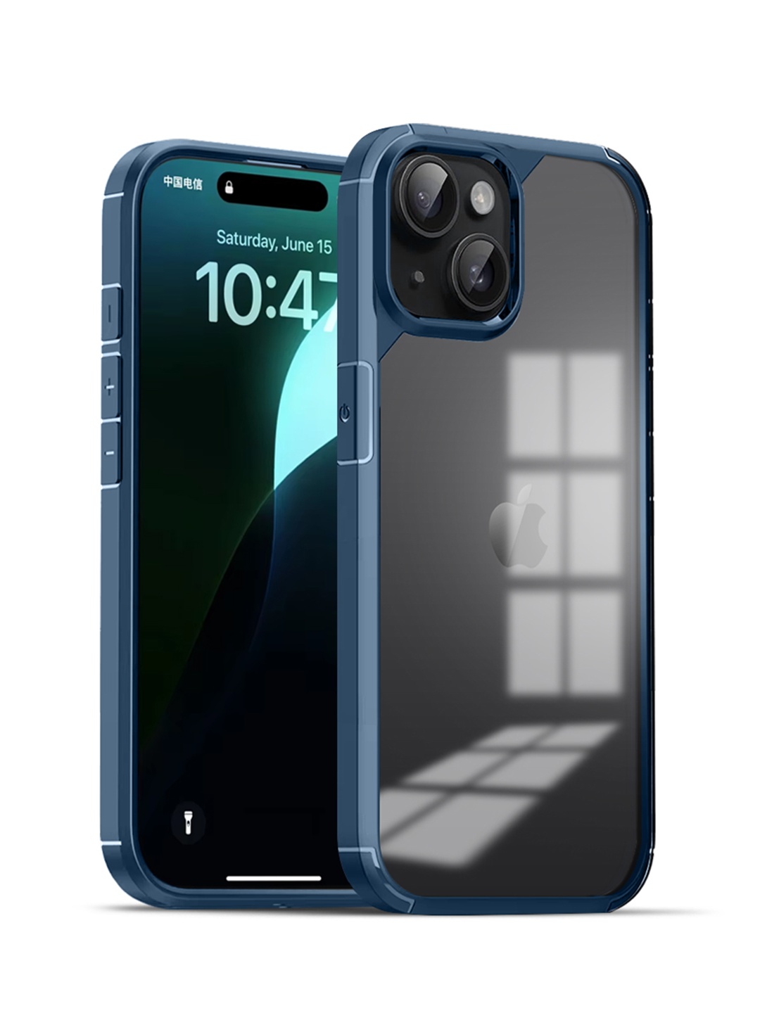 

Karwan iPhone 15 Back Shockproof Bumper Case, Blue