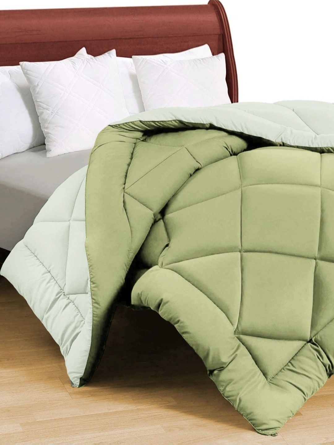 

VAS COLLECTIONS Premium Green Microfiber 210 GSM AC Room Single Bed Comforter