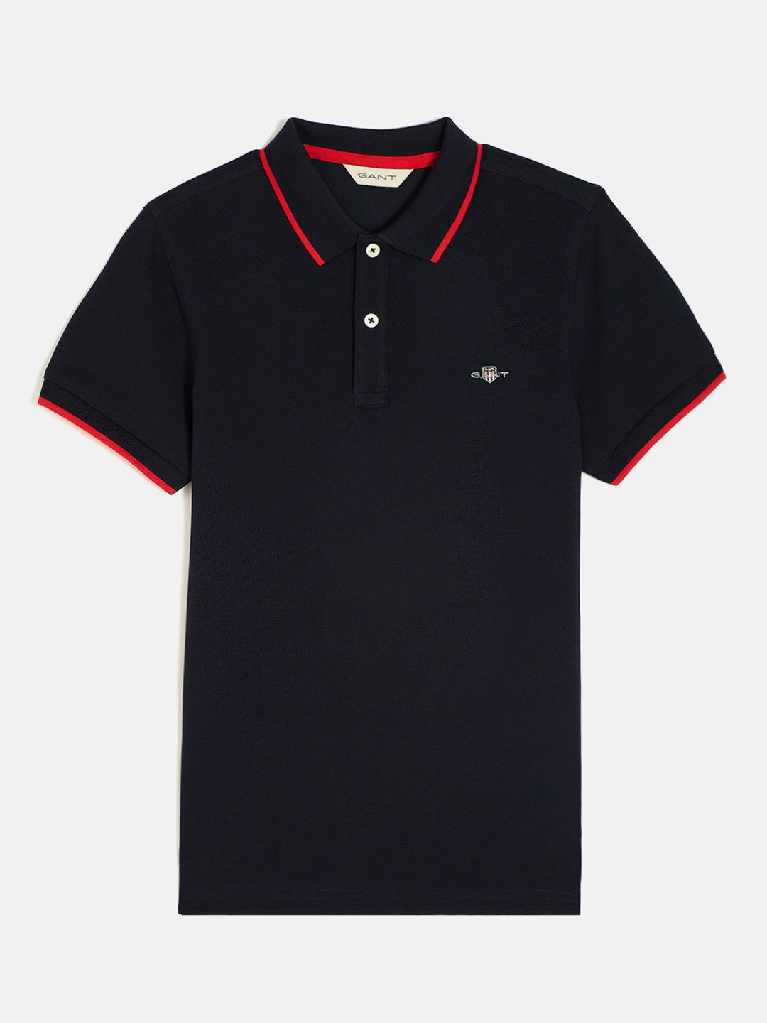

GANT Boys Solid Pique Rugger Polo Collar Cotton T-shirt, Navy blue