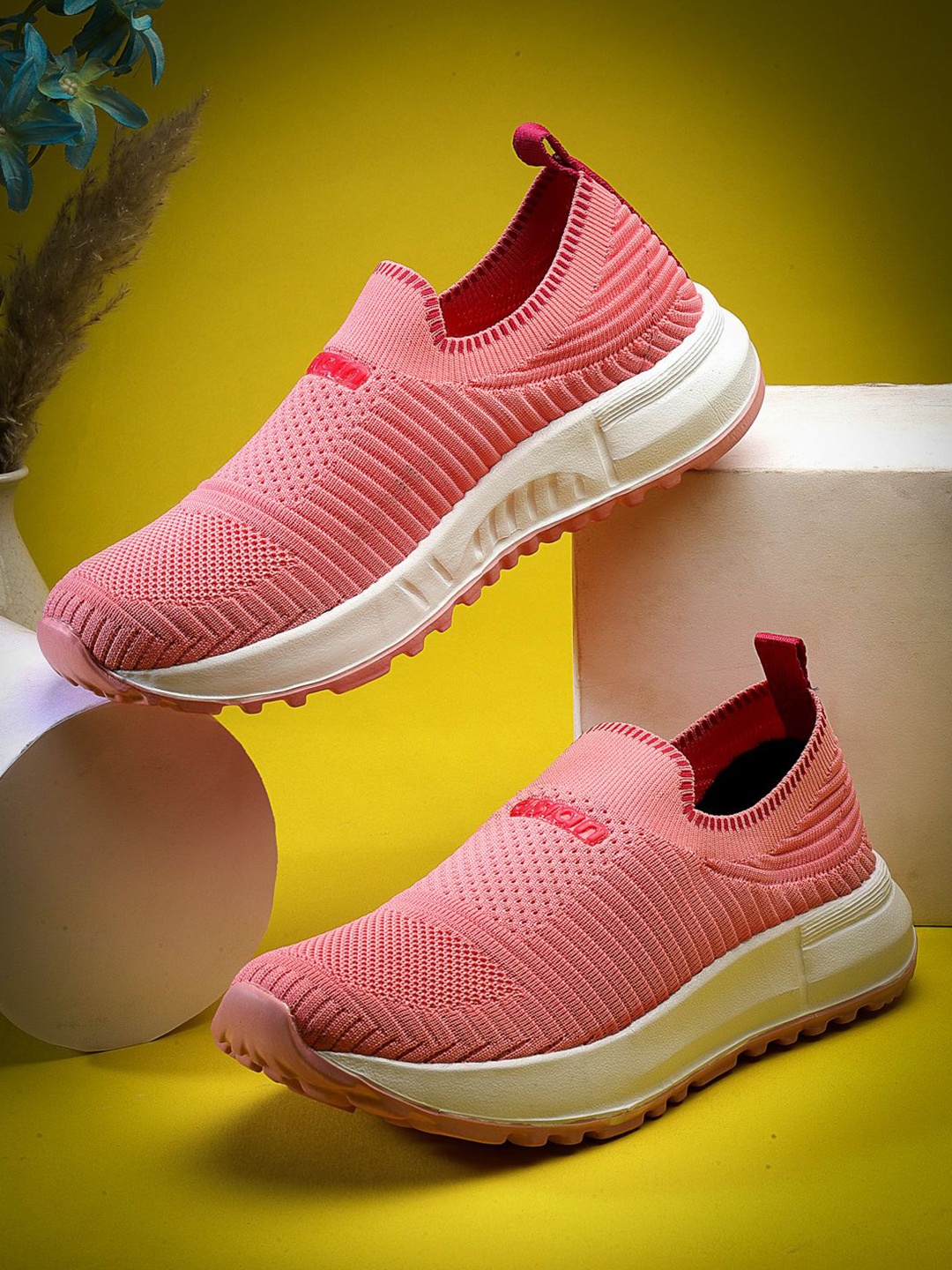 

ASIAN Women Textile Running Non-Marking Shoes, Pink