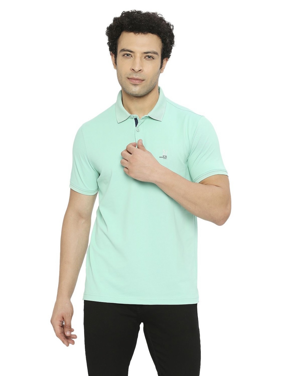 

SPYKAR Men Solid Polo Collar Cotton T-shirt, Sea green