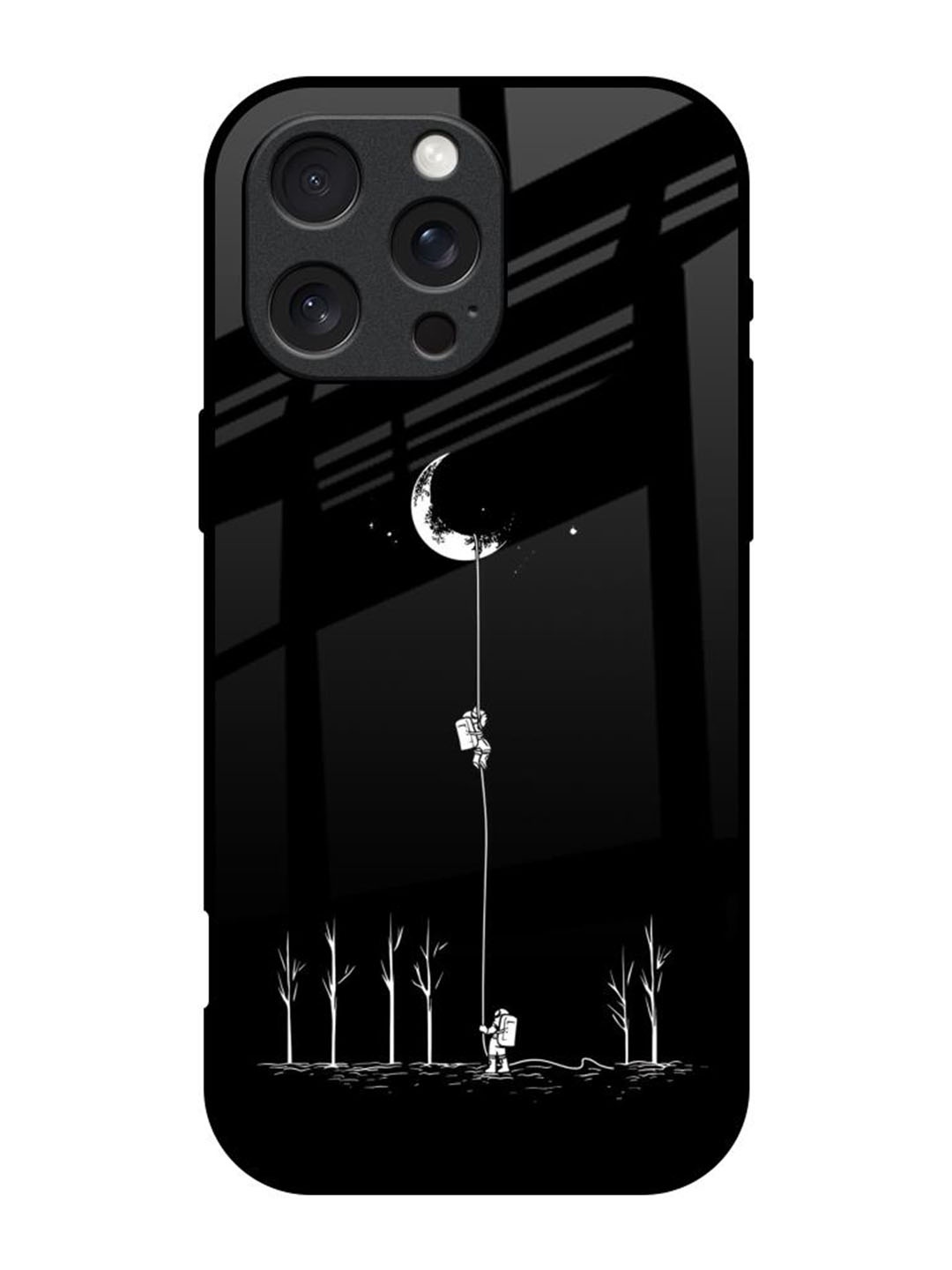 

QRIOH Quirky Printed iPhone 16 Pro Back Case Mobile Accessories, Black