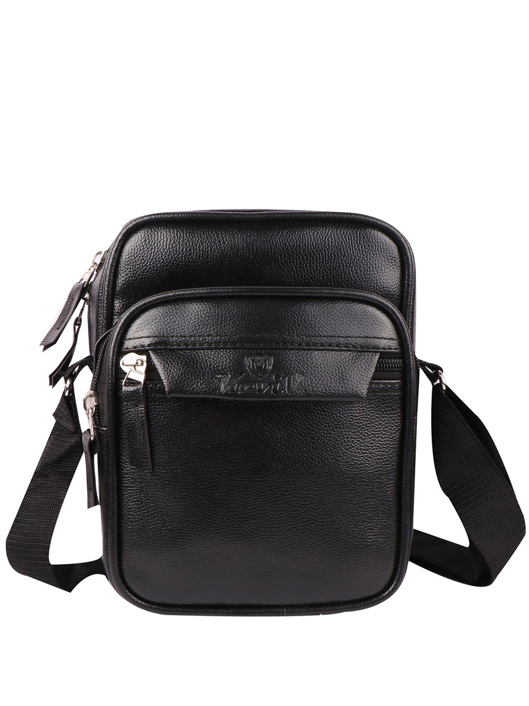 

Keviv Men Textured Messenger Bag, Black