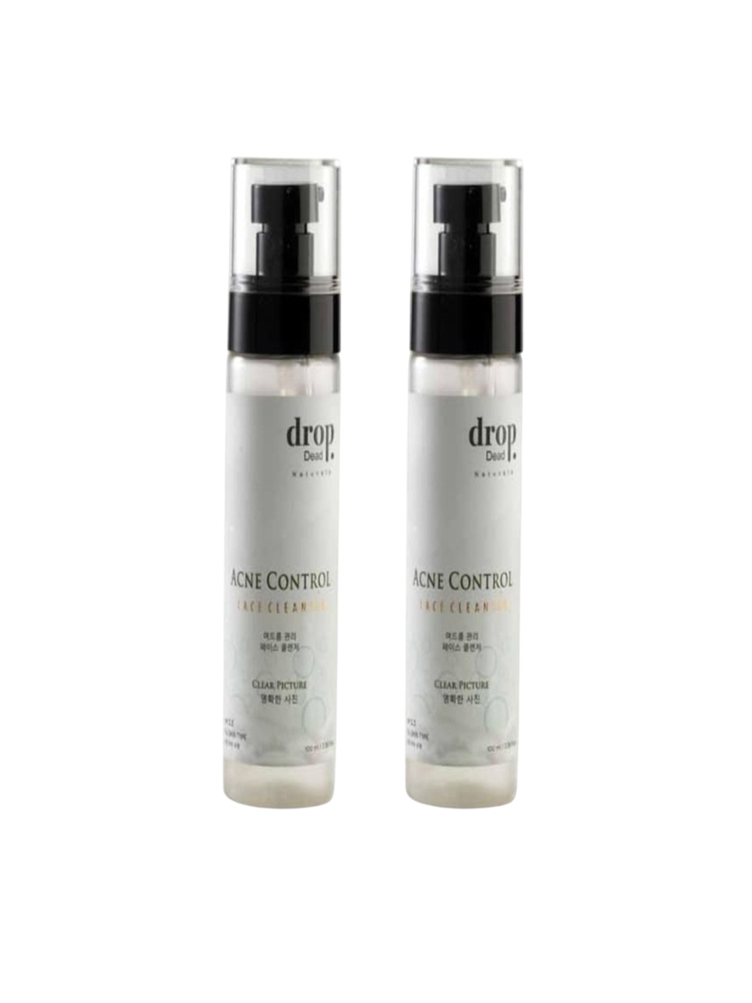 

DropDead Naturals Set Of 2 Acne Control Face Cleanser - 100 ml Each, Transparent