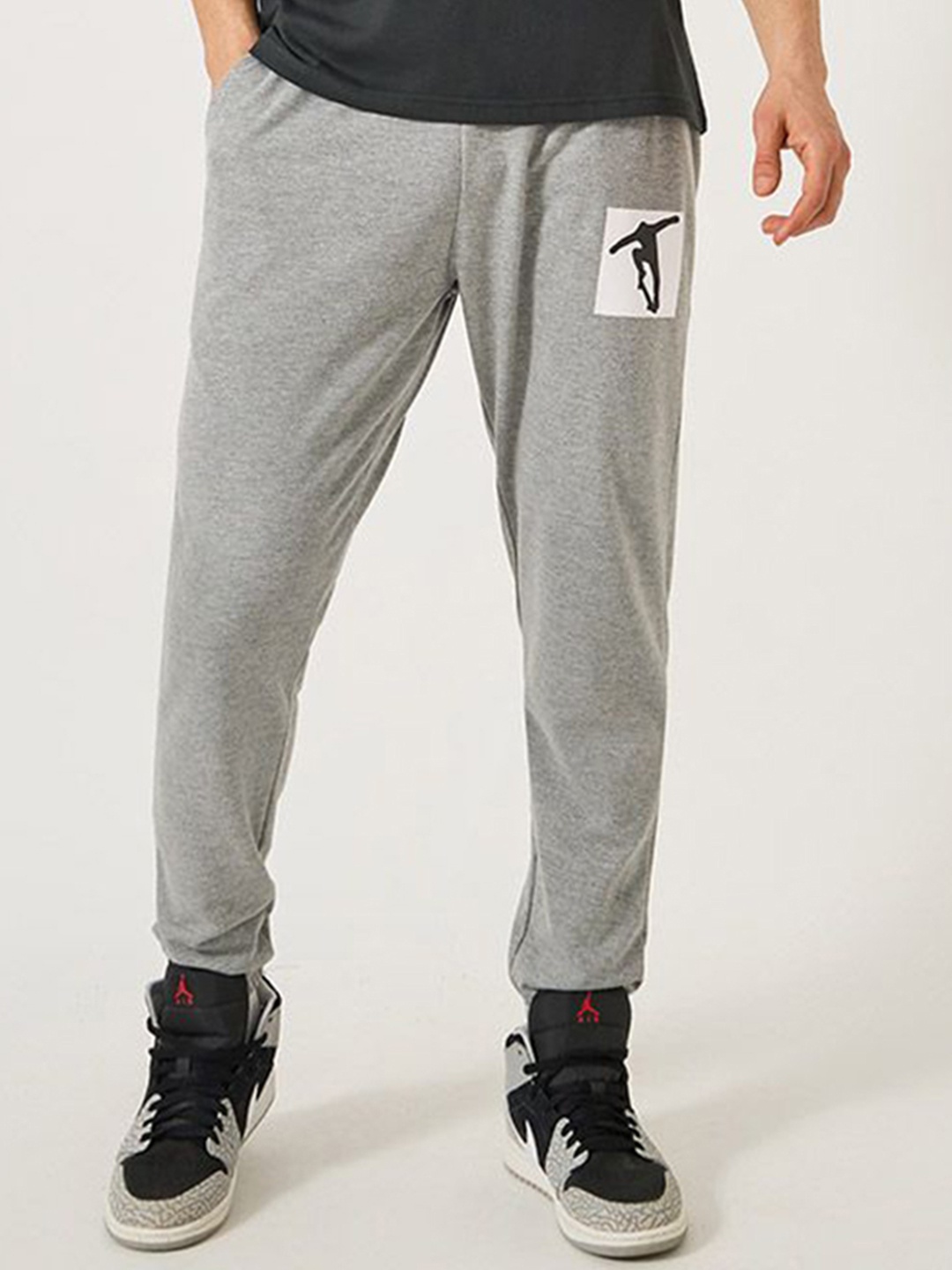 

Styli Men Slim Fit Cotton Jogger with pocket print, Grey