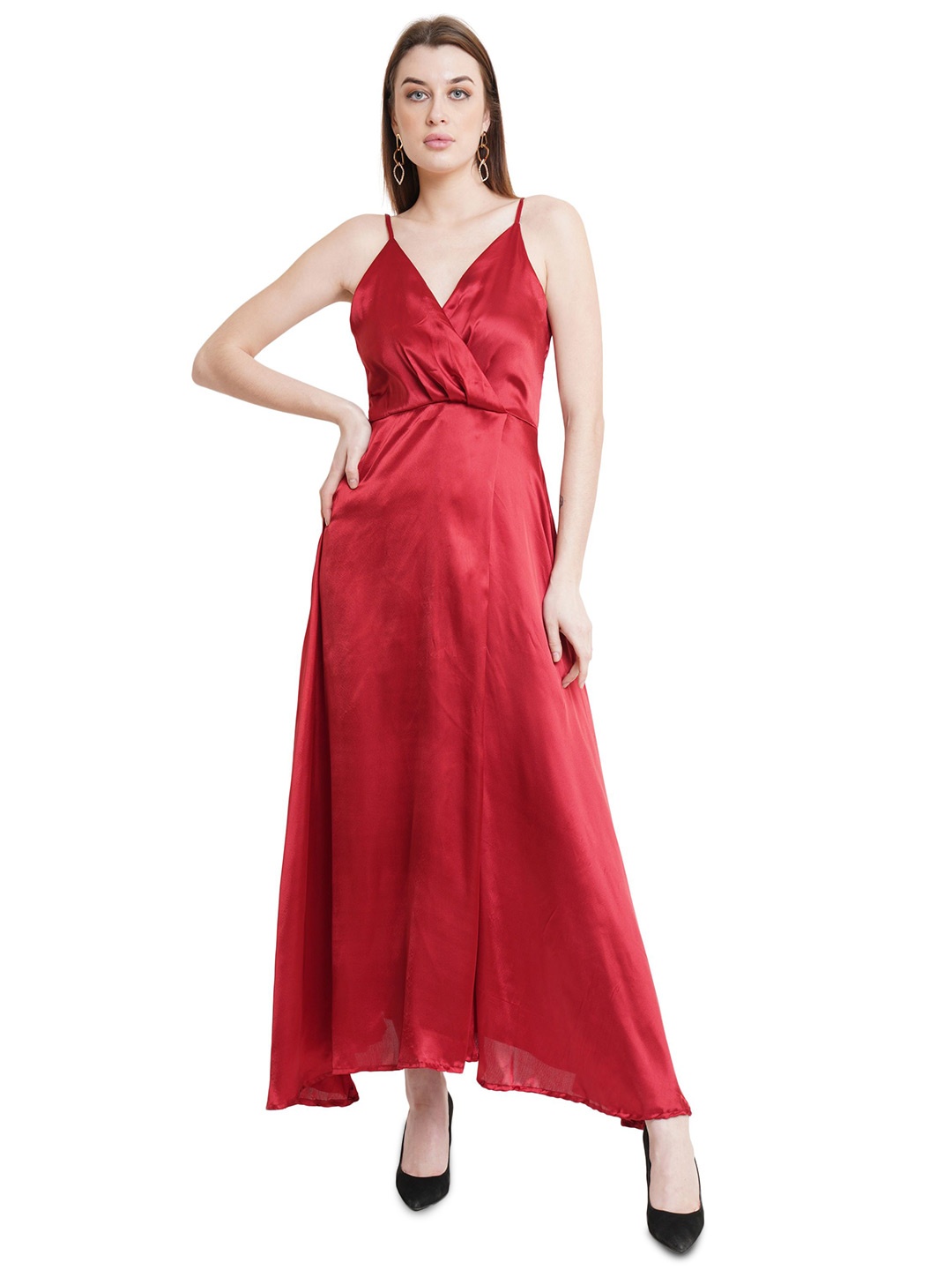 

MISS HAUTE Satin Maxi Dress, Maroon