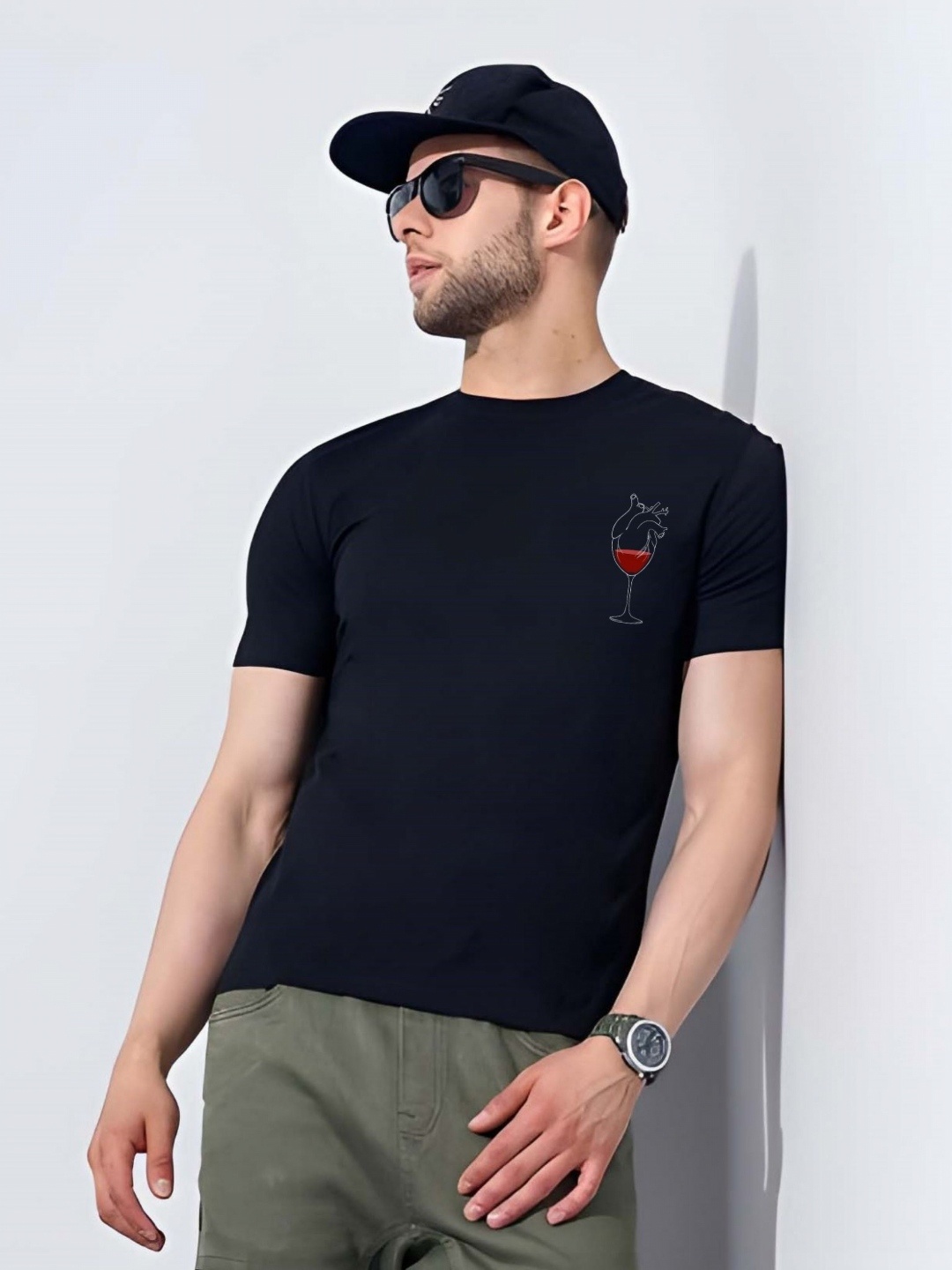 

SZN Men Drop-Shoulder Sleeves T-shirt, Black