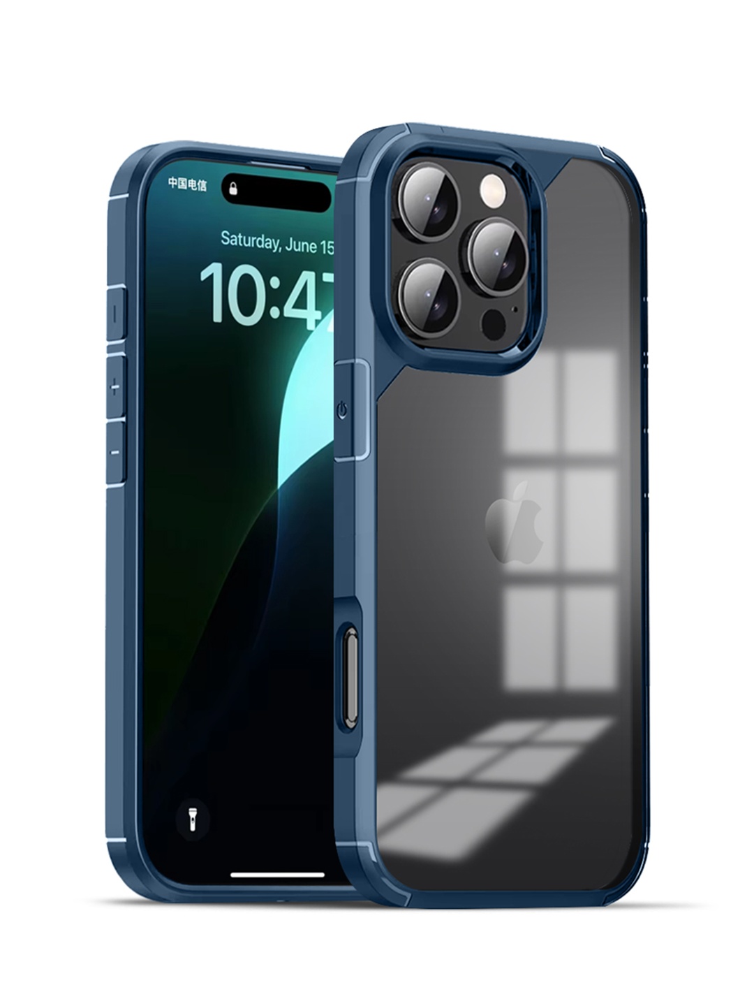 

Karwan Solid iPhone 16 Pro Max Shockproof Bumper Back Case, Blue