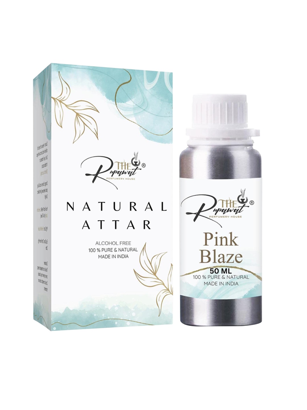 

THE RUPAWAT Perfumery House Pink Blaze Natural Alcohol Free Attar 50 ml, Transparent