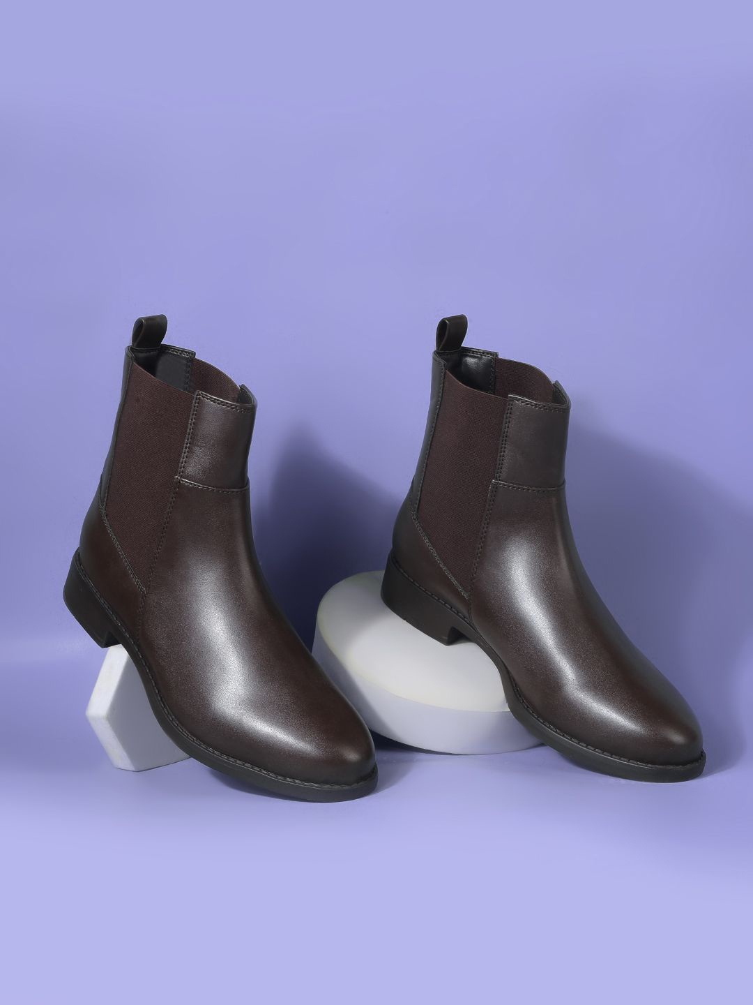 

Bata Women Mid-Calf Chelsea Boots, Brown