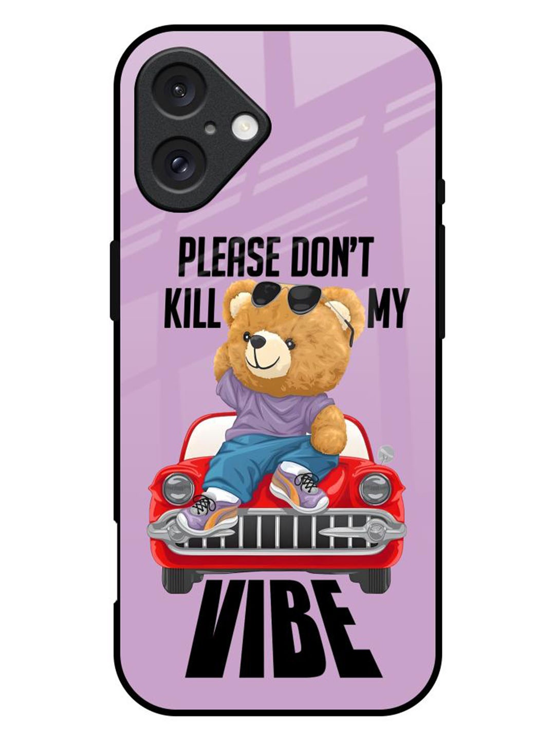 

QRIOH Don't Kill My Vibe Printed iPhone 16 Plus Back Case, Purple