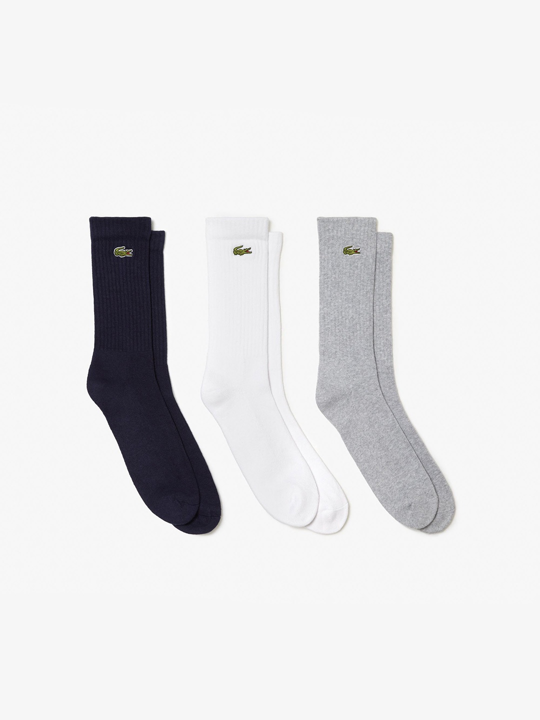 

Lacoste Men Pack Of 3 Calf Length Socks, Black