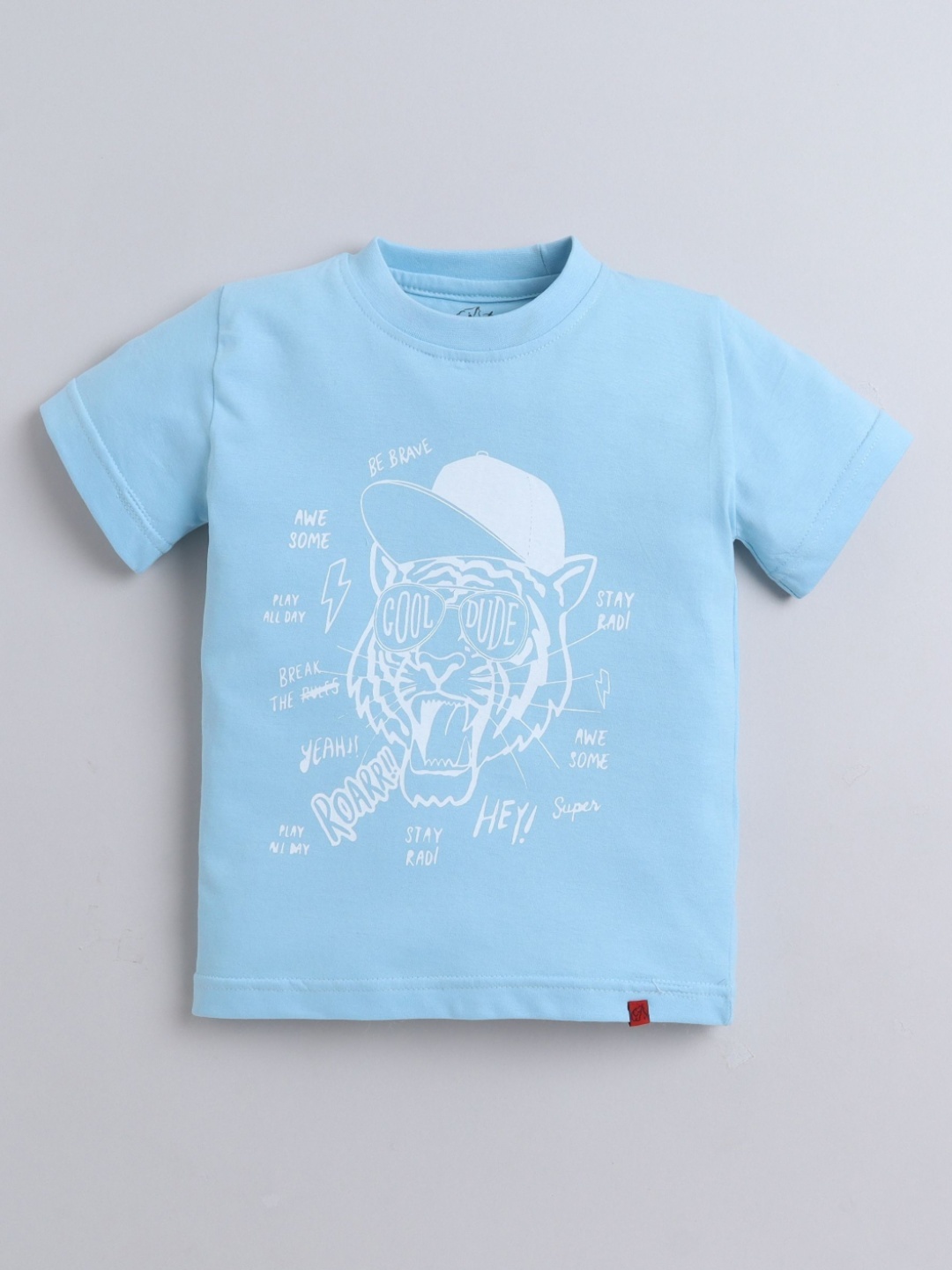 

Tiny Toonzzz Boys Graphic Printed Round Neck Cotton T-shirt, Blue