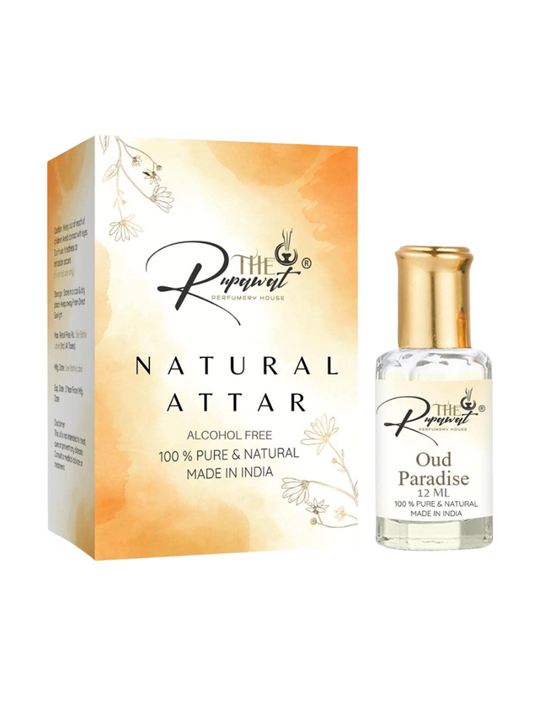 

THE RUPAWAT Perfumery House Oud Paradise Alcohol Free Attar 12 ml, Transparent