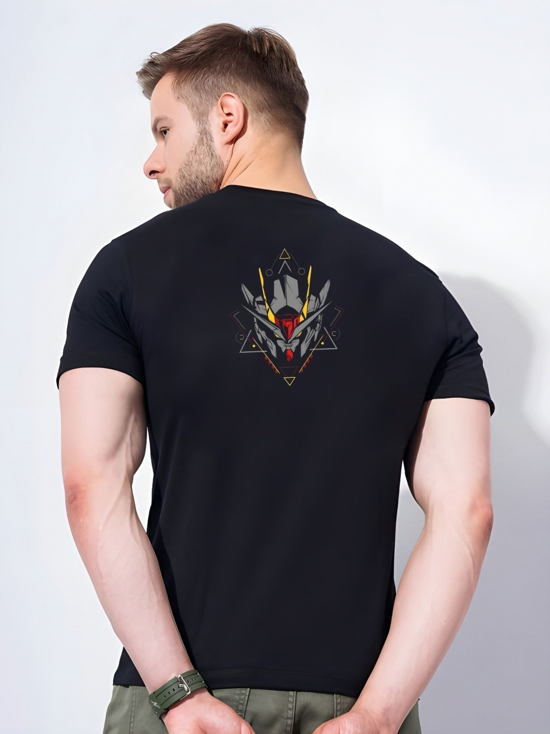 

SZN Men Graphic Printed Round Neck Cotton Slim Fit T-shirt, Black