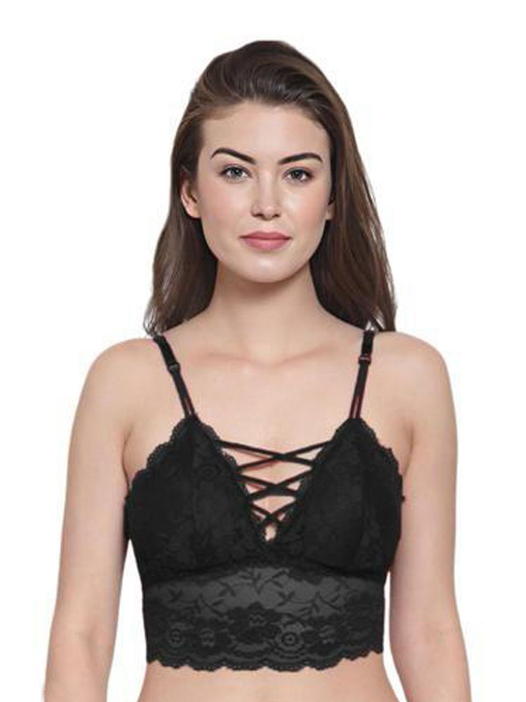 

ComfyStyle Floral Bra Full Coverage Underwired Lightly Padded, Black