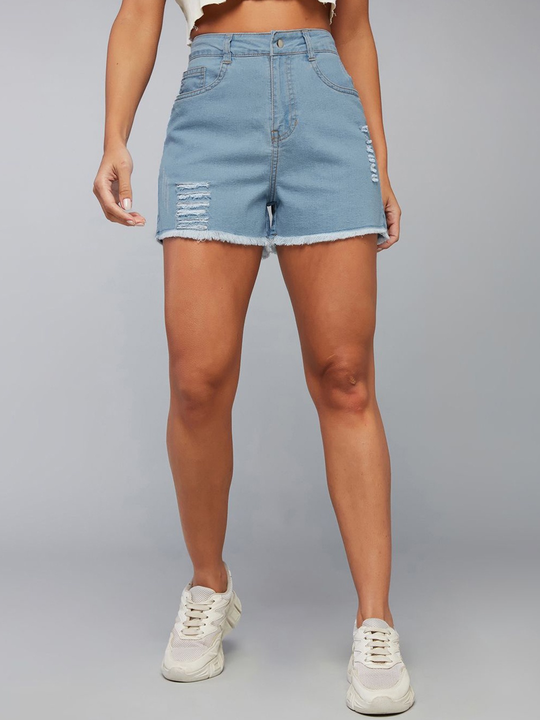 

DOLCE CRUDO Women Denim Shorts, Blue