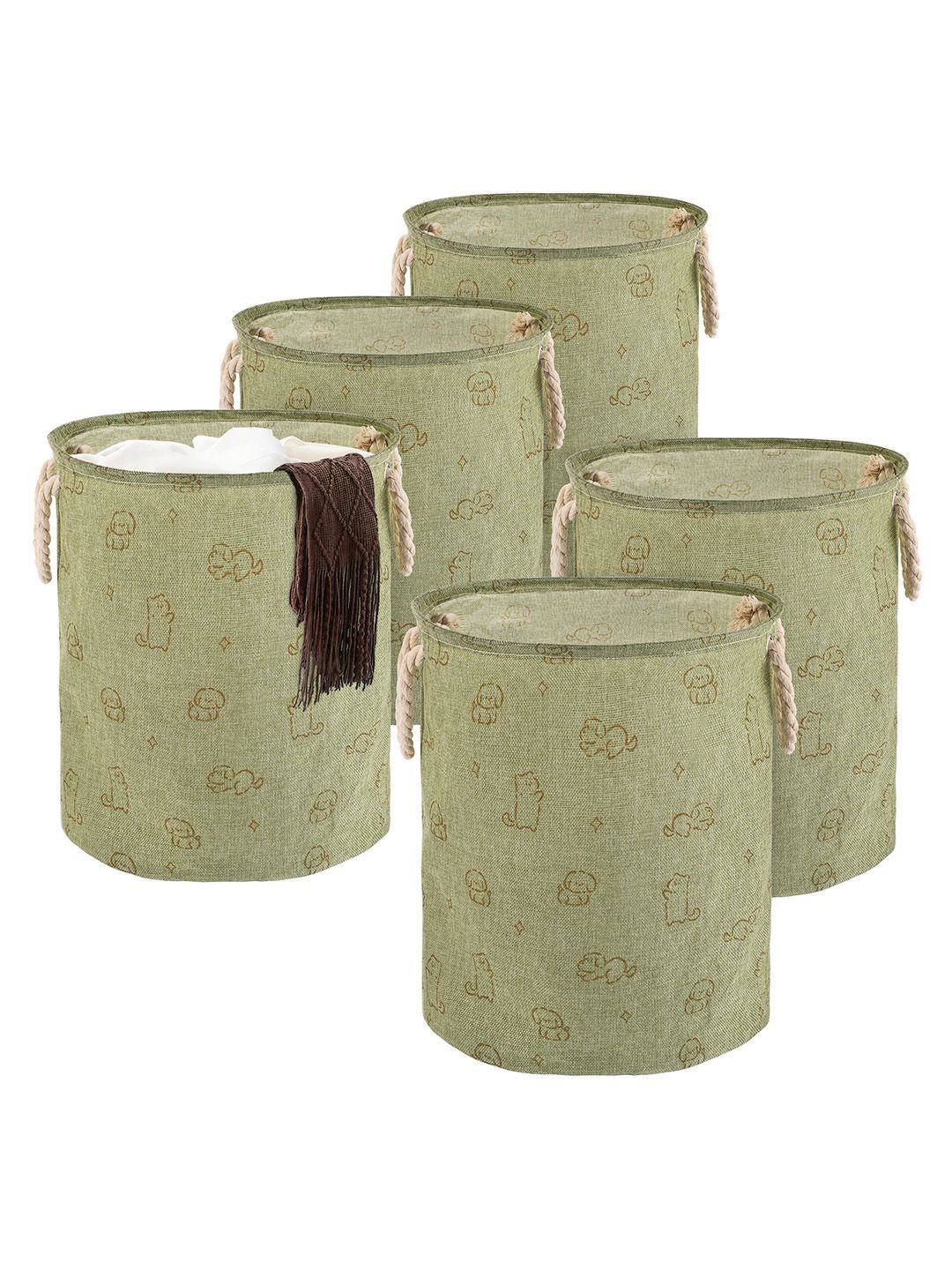 

Kuber Industries Green Set of 5 Regular Multi-Utility Organisers