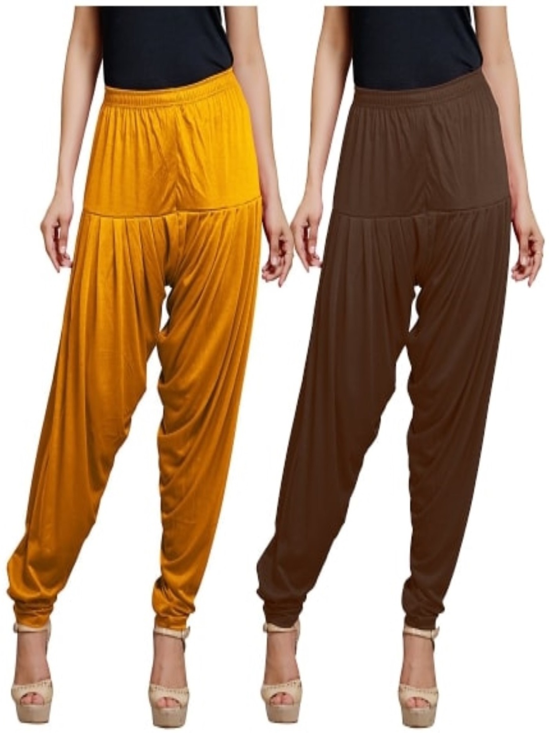 

AFRA GARMENTS Women Pack Of 2 Mid-Rise Loose-Fit Patiala, Gold